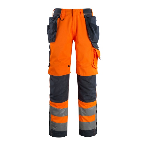 Mascot safe Supreme Wigan Trousers with Knee Pad and Holster Pockets Orange / Dark Navy 36.5" Reg