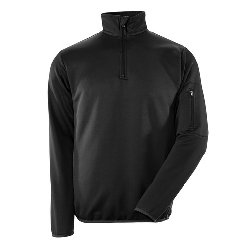 MASCOT® Estela Polo Sweatshirt with Zipper Modern Fit Moisture Wicking Black / Dark Anthracite Large