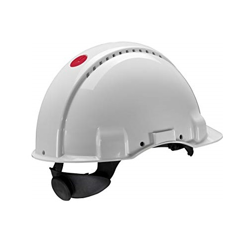 3M Ratchet Hard Hat Uvicator Unvented White Dielectric 440v