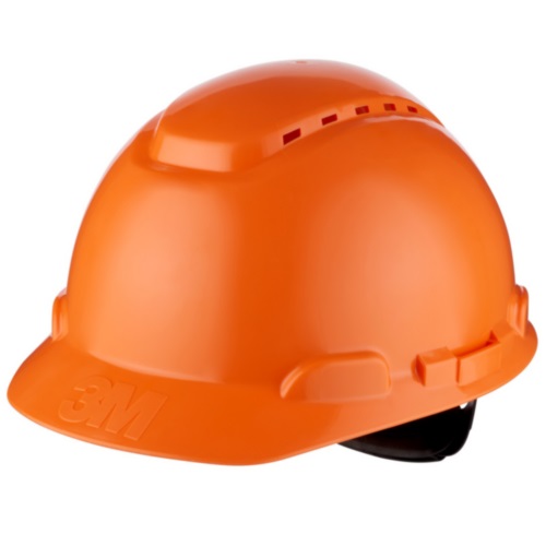 3M™ Hard Hat, Ratchet Ventilated Plastic Sweatband Orange H700N-OR