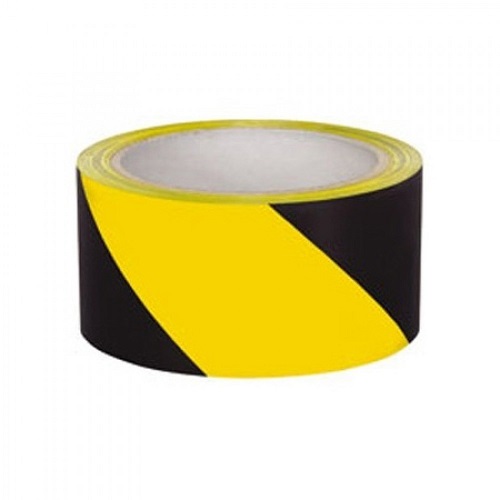 Adhesive Hazard Tape 50mm x 33m Black / Yellow Single Roll