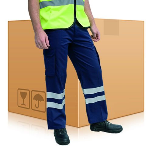 Hi-Vis Warrior TR324 Cargo Trousers Navy 30