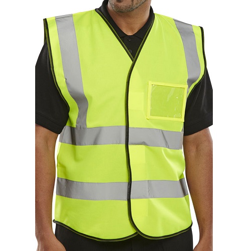 Two Band Hi Vis ID Vest Yellow X Small