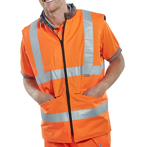 Hi-Vis Reversible "Interactive" Bodywarmer Orange Small