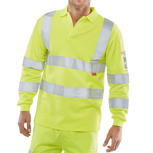 ARC Flash Hi Vis Polo Shirt Yellow Large