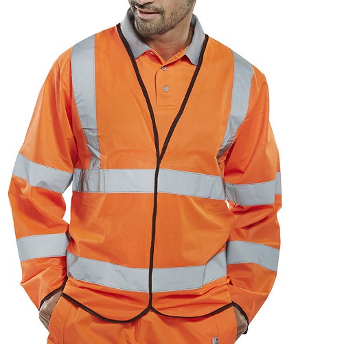 Flame Retardant Long Sleeve Waistcoat Jerkin Orange Medium