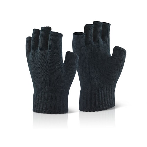 Fingerless Woollen Mitts Black