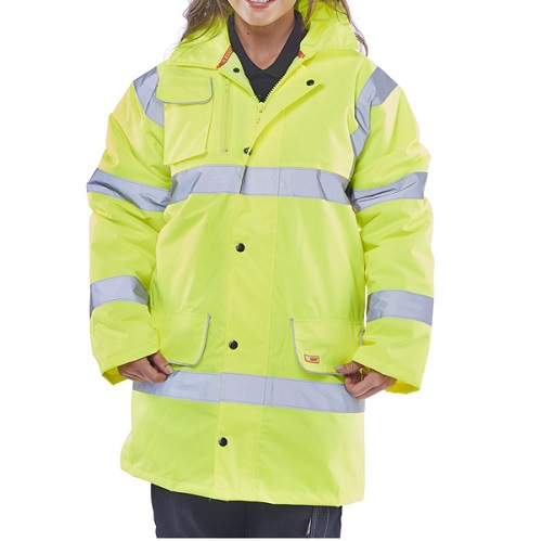 Hi-Vis Fleece Lined Traffic Jacket Yellow S