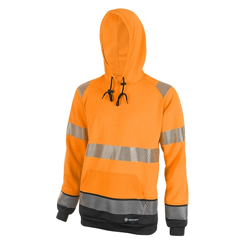 Hi-Vis Two Tone Hoody Orange / Black Small