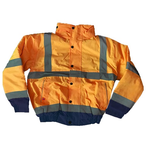 Hi-Vis Warrior Memphis 2 Tone Bomber Jacket Orange / Navy XL