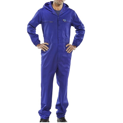 Super Click Hooded Zip Boilersuit Royal Blue 36"