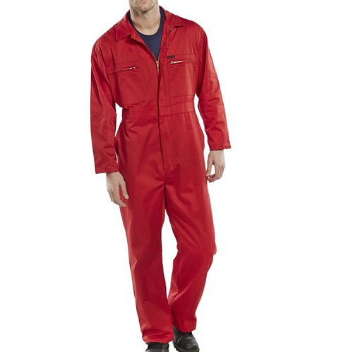 Super Click Heavy Weight Zip Boilersuit Red 42"