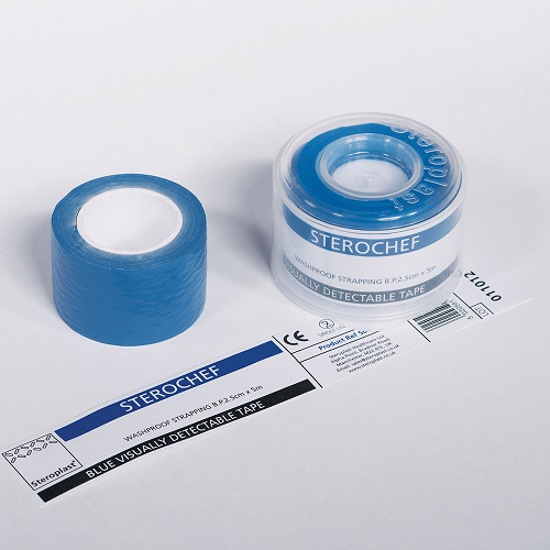 Sterochef Blue PE Strapping Tape 2.5 cm x 5 m 12 rolls per pack