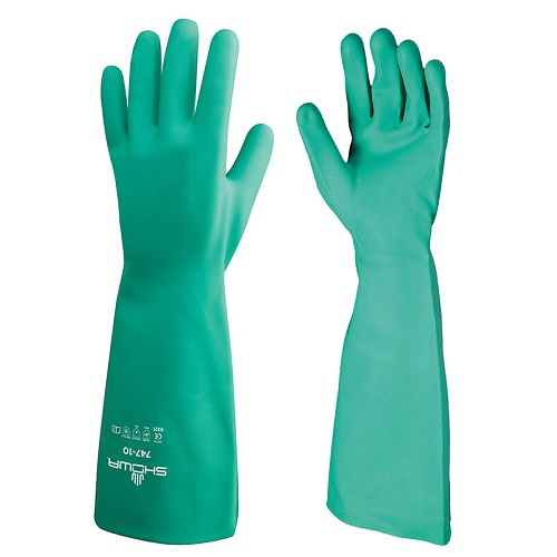 Showa 747G Nitri Solv Chemical Resistant Glove Green Size 9