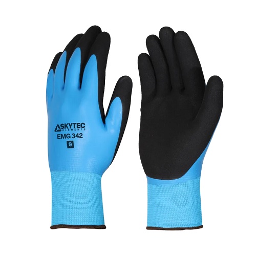 Skytec EMG342 Water Repellent Fully-Coated Dual Latex Grip Glove Size L/9