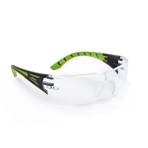 Stream Clear Safety Specs Green / Clear Anti-Scratch Anti-Fog Tecton Lens
