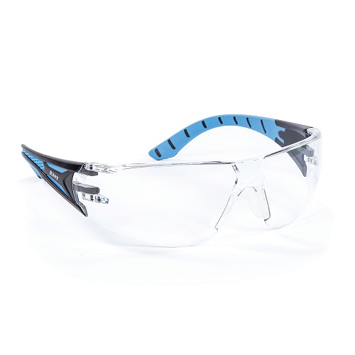 Stream Clear Safety Specs Blue / Clear Anti-Scratch Anti-Fog Tecton Lens