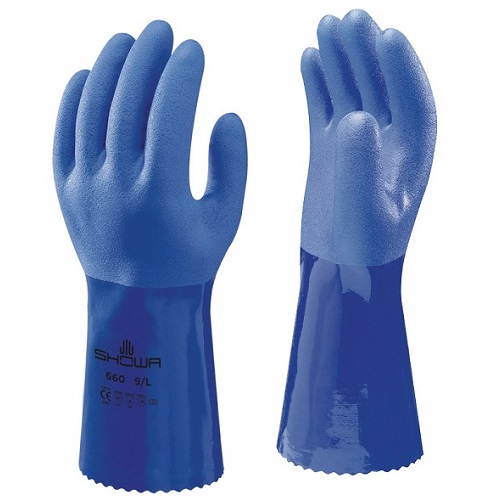 Showa 660 Chemical and Oil Resistant Glove Blue Size Large
