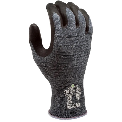 Showa AP800 Cutting-Edge Embossed S-Shape Palm & Anti-Static Design Glove Blue/Grey Size S/6