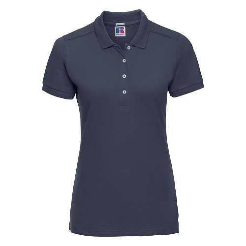 Russell 566F Ladies Stretch Polo Shirt Navy Small