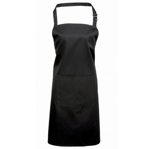 PR154 Bib Apron with Pocket Black