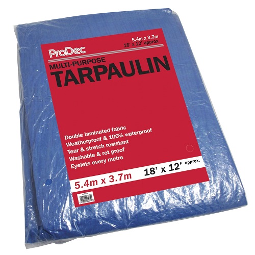 Blue Plastic Tarpaulin 18 x 12"