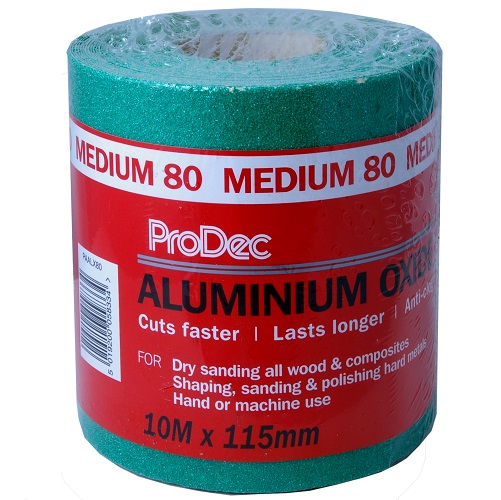 Prodec Ali-Oxide 80 Grit 10m x 115mm 6 rolls