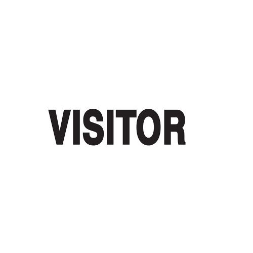 "VISITOR" Large Rear Heat Seal Logo Transfer Black