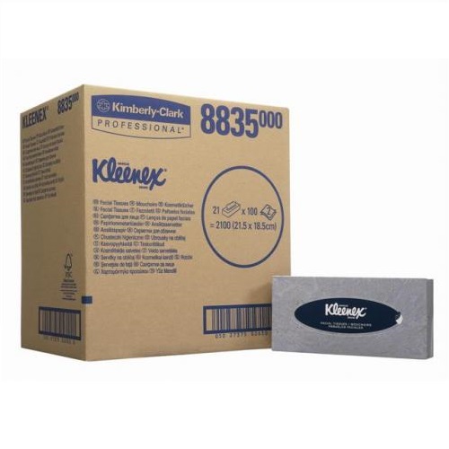 KLEENEX® Facial Tissue White 2 ply 21 Boxes of 100's