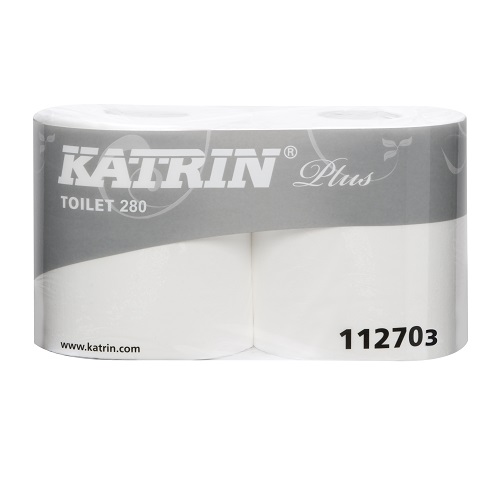 Katrin Plus 280 Toilet Rolls White 2 Ply 40's