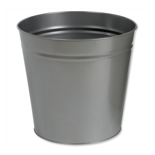 Metal Office Waste Bin Grey 15 litres
