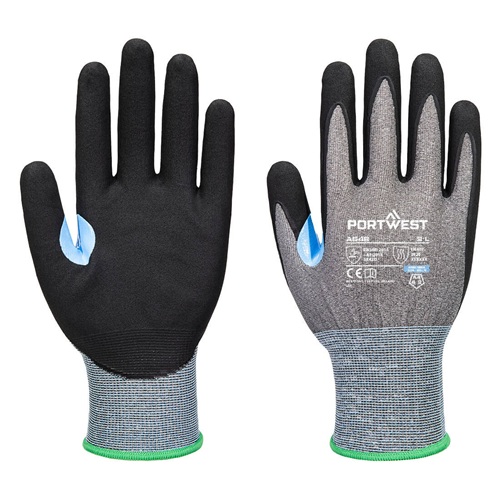 Portwest A648 CS Cut D21 Nitrile Glove Grey / Black Large