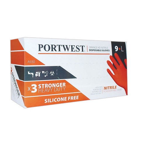 Portwest A930 Disp 7 mil Disposable Gloves Medium 100's