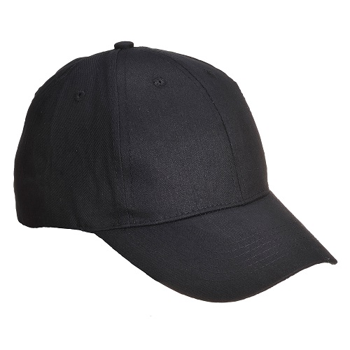 Portwest B010 Six Panel Baseball Cap Black