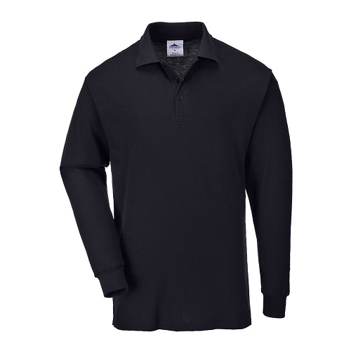 Portwest B212 Long Sleeved Polo Shirt Black