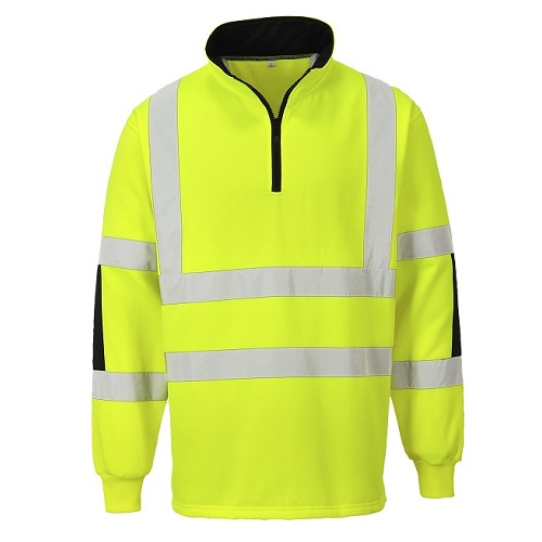 Portwest Hi-Vis Zenon Rugby Shirt B308 Yellow / Black XXL