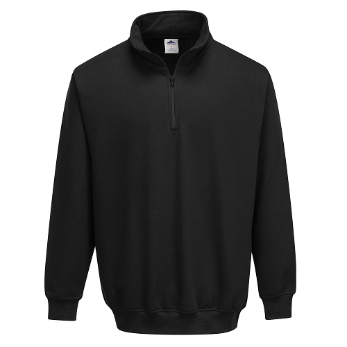 Portwest B309 Sorrento Zip Neck Sweatshirt Black Small