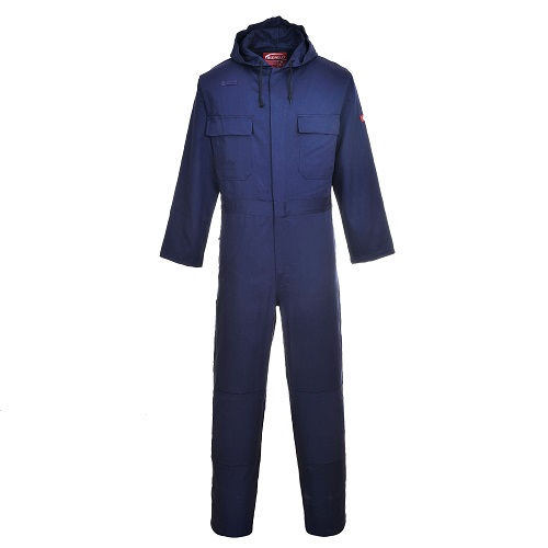 Portwest BIZ6 Bizweld Hooded Coverall Navy Medium