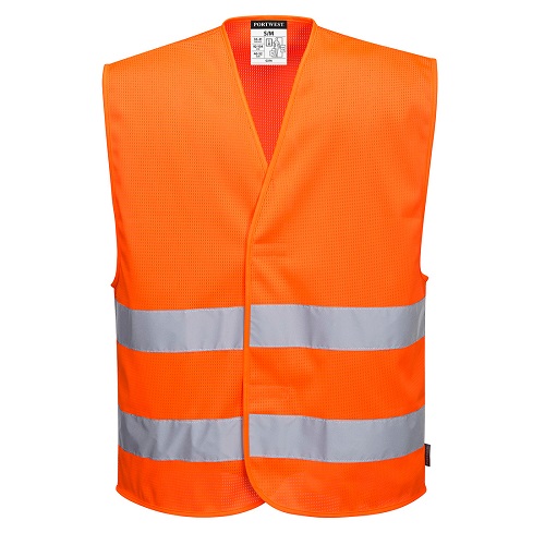 Portwest C374 MeshAir Hi-Vis Two Band Vest Orange L/XL