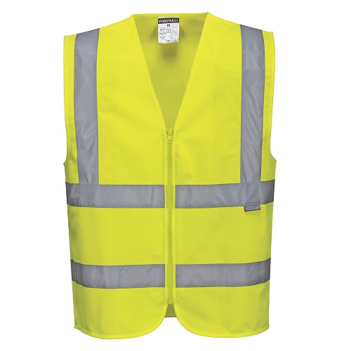 Portwest C375 Hi Vis Zipped Band and Brace Vest Yellow Small