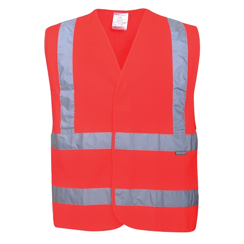 Portwest Hi-Vis Two Band and Brace Vest C470 Red S/M