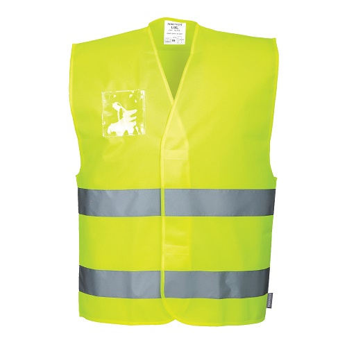 Portwest C475 Hi Vis Vest Dual ID Holder Yellow S/M