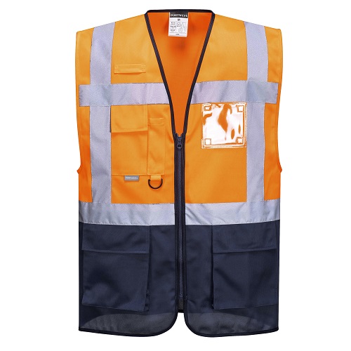 Portwest Warsaw Executive Two Tone Vest C476 Orange / Navy S