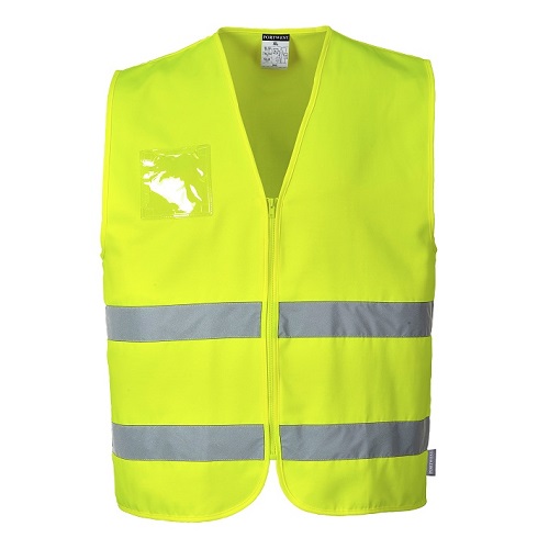 Portwest Hi-Vis Zip Front Polycotton Vest C497 Yellow M