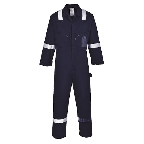 Portwest Iona Cotton Coverall With Reflective Tape C814 Navy S