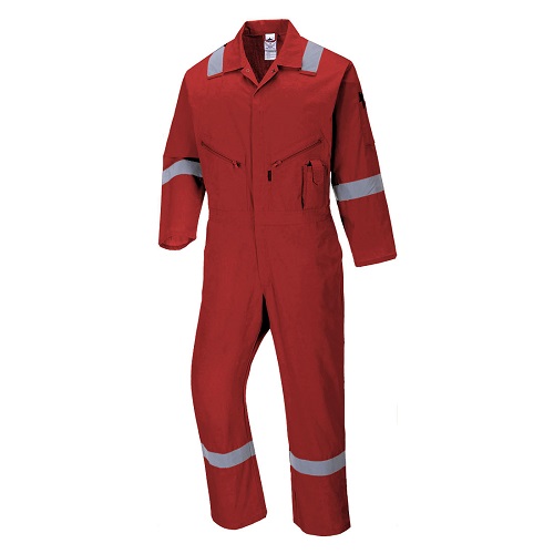 Portwest Iona Cotton Coverall With Reflective Tape C814 Red L