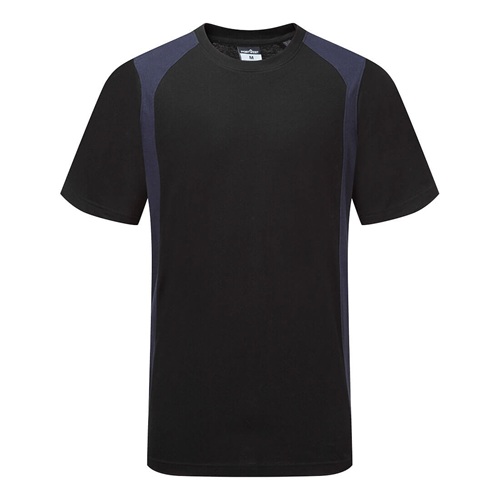 Portwest CD811 WX2 Lightweight Cotton T-Shirt Short Sleeved Black / Navy Large