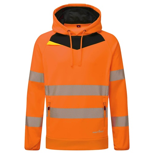 Portwest DX483 DX4 Hi-Vis Overhead Hoodie Orange / Black Large