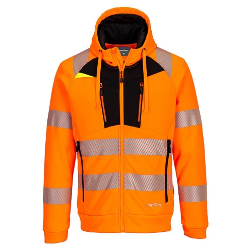 Portwest DX484 DX4 Hi-Vis Zip Hoodie Orang/Black Size XLarge