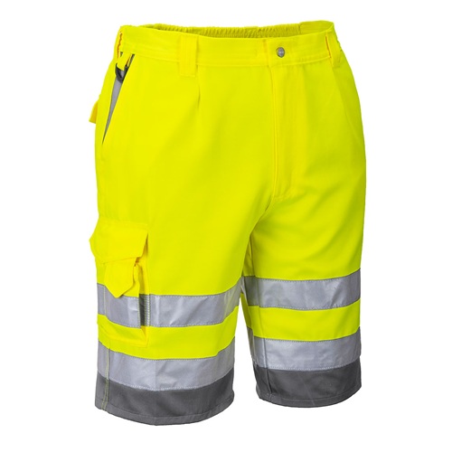 Portwest E043 Hi-Vis Contrast Shorts Yellow / Grey M